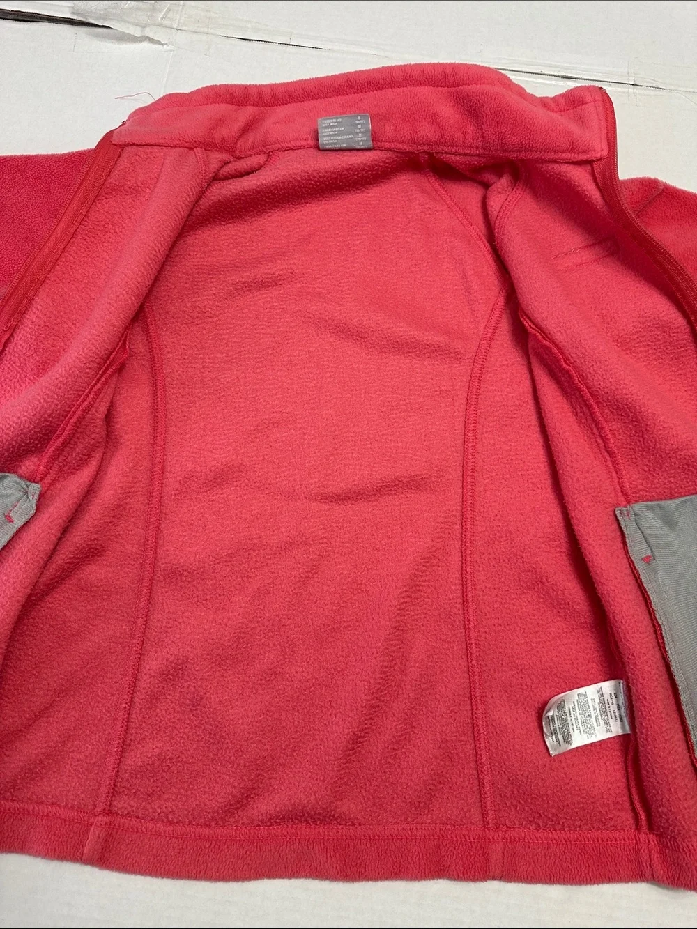 Columbia Pink Fleece Jacket Full Zip Pockets Youth Girls Medium 10/12